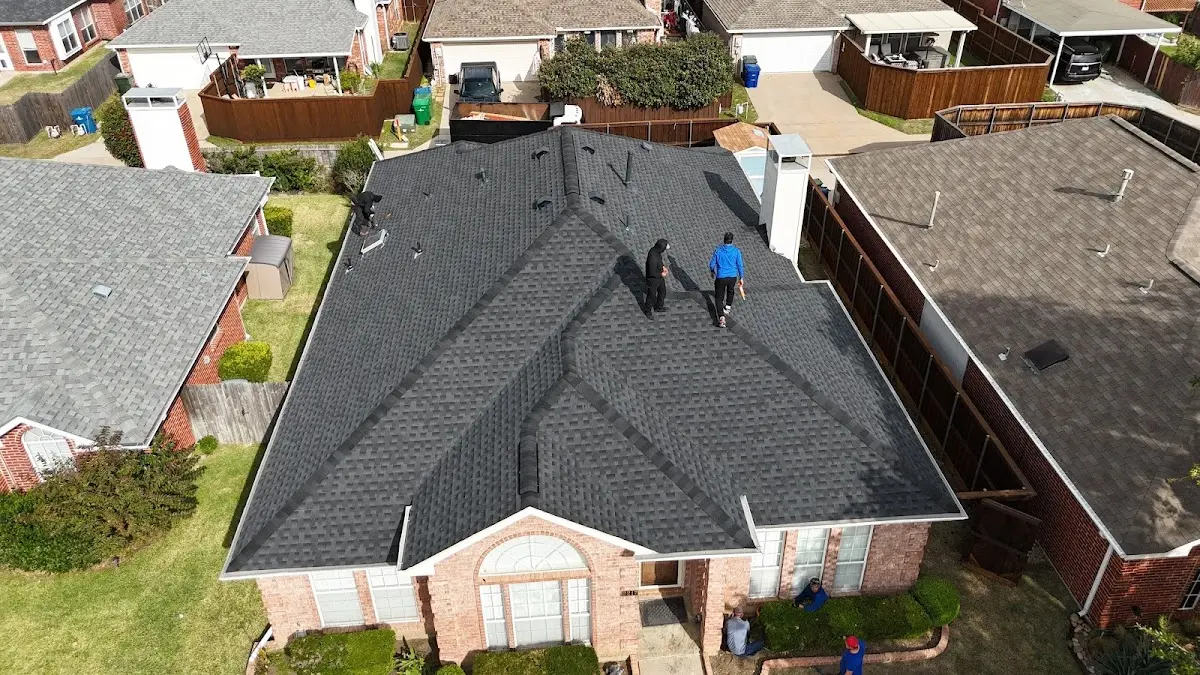 Slate & Tile Roof Repair work in progress on a Skokie property